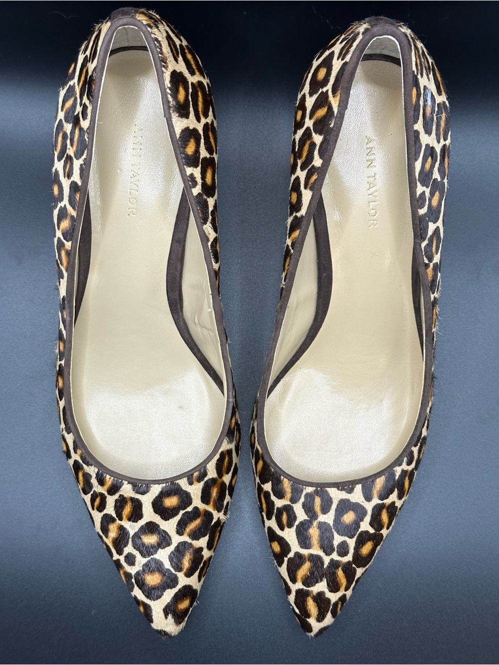 Ann Taylor Leopard Print heels - Brown/Black/Cream
